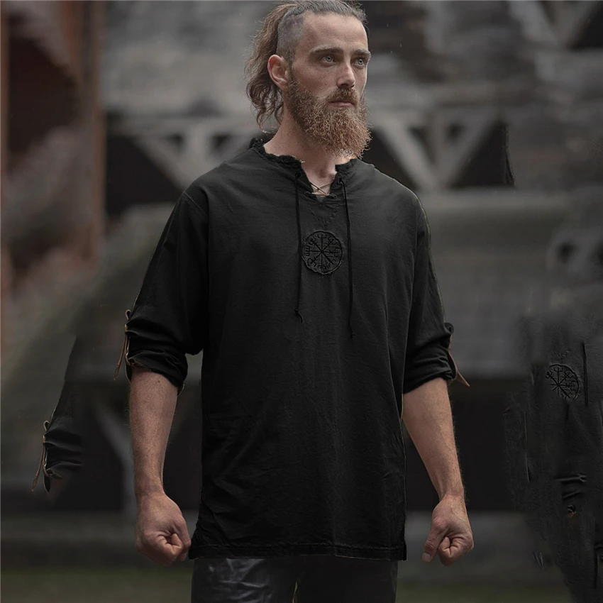 Мужская туника для косплея в виде рыцаря воина винтажная рубашка стиле викингов