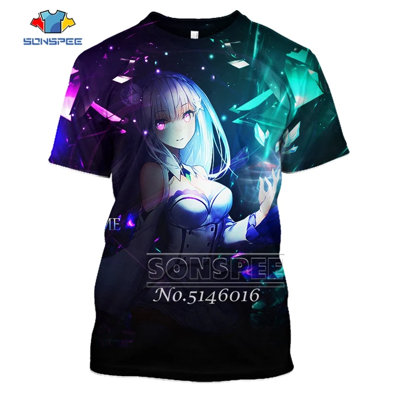 16 SONSPEE, 3D принт, аниме, Harajuku Re: zero, Твин Рам Рем, косплей, футболка, мужская, повседневная, летняя, унисекс, короткий рукав, футболки, топы, t445 - Цвет: 16