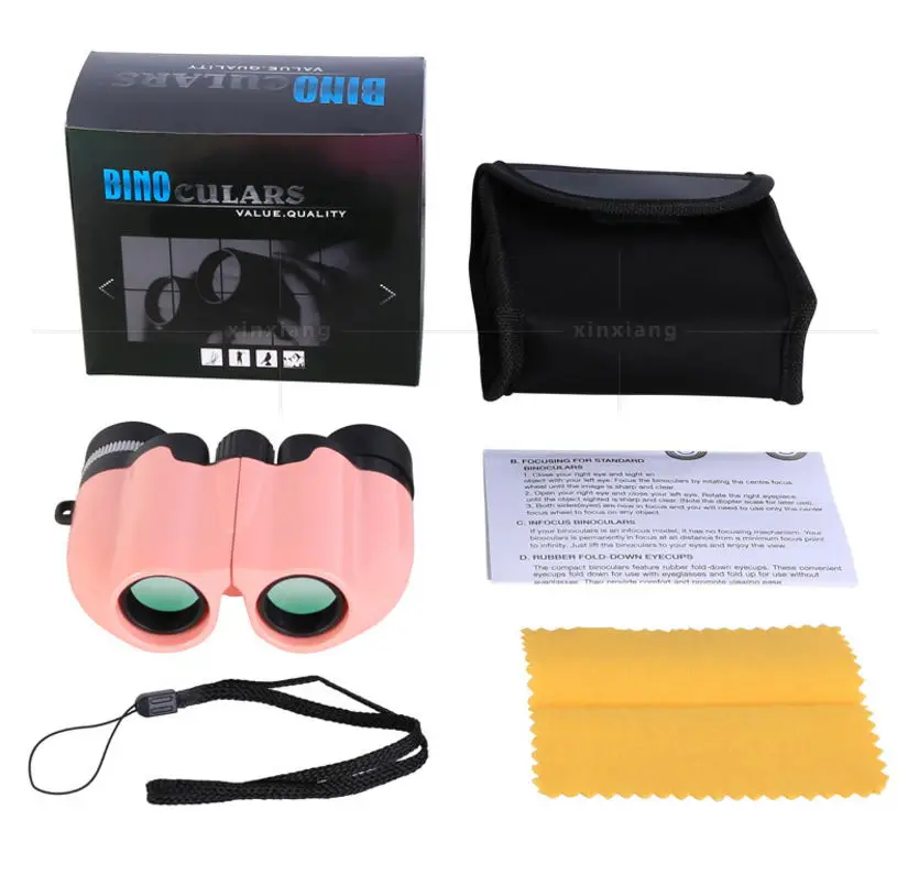

Red White 8X 22mm Lens Focus Adjustable Pocket Children Student Educatioanl Toys Binoculars Telescope Outdoor Travel Telescope