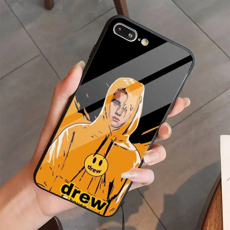 

Drew House Justin Bieber luxury fashion Phone Case shell Tempered glass For iphone 5C 6 6S 7 8 plus X XS XR 11 PRO MAX
