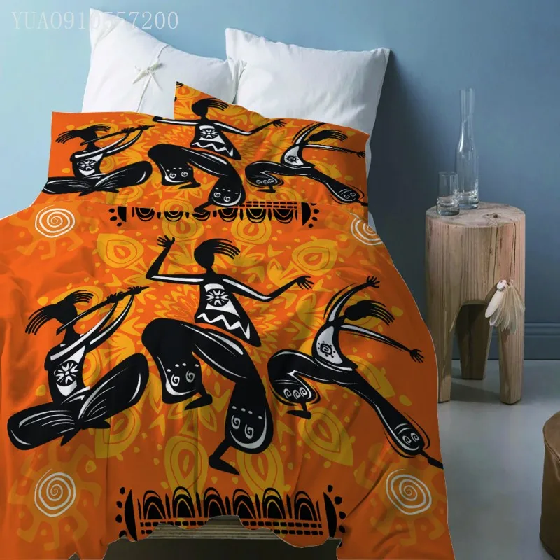 

Комплект постельного белья с абстрактным рисунком, комплект оранжевого цвета с пододеяльником и покрывалом, размеры Queen/King, Прямая поставка
