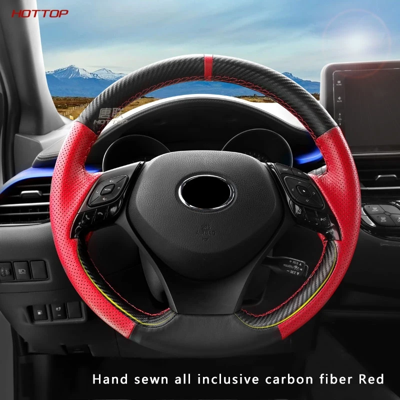 Украшение для автомобильного стайлинга Topunion Toyota CHR 2017 2019 чехлы на руль кожаный