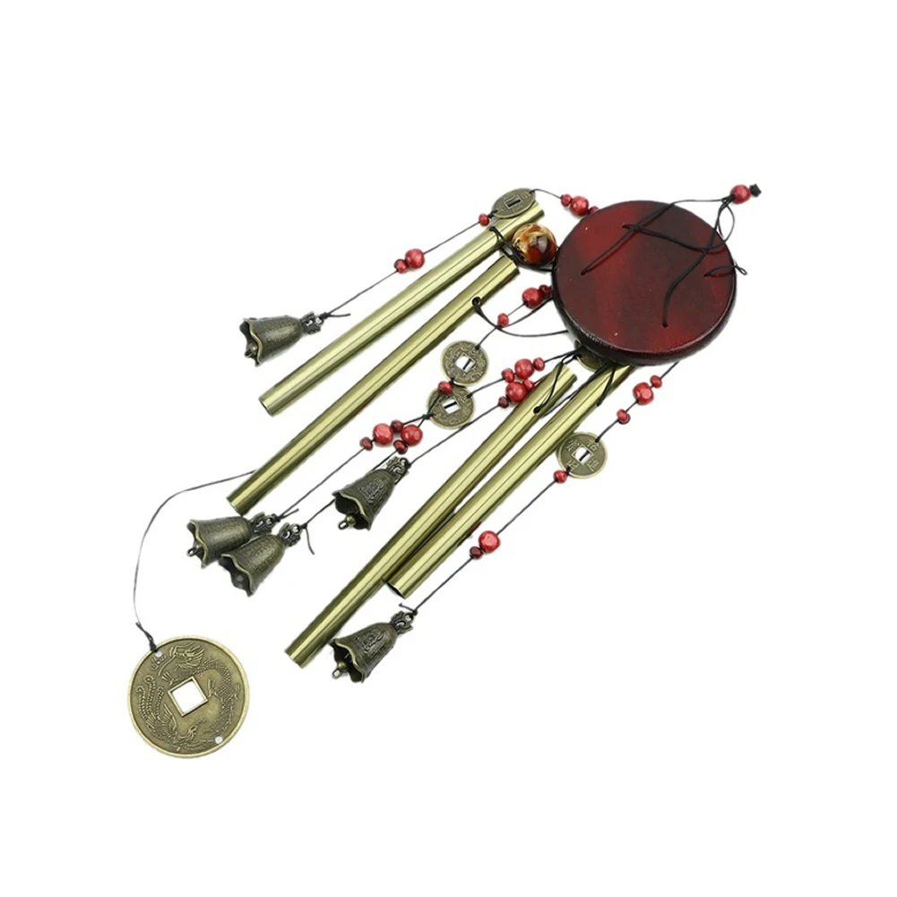 Античный удивительный изящество 4 трубки 5 колокольчиков медная монета Сад