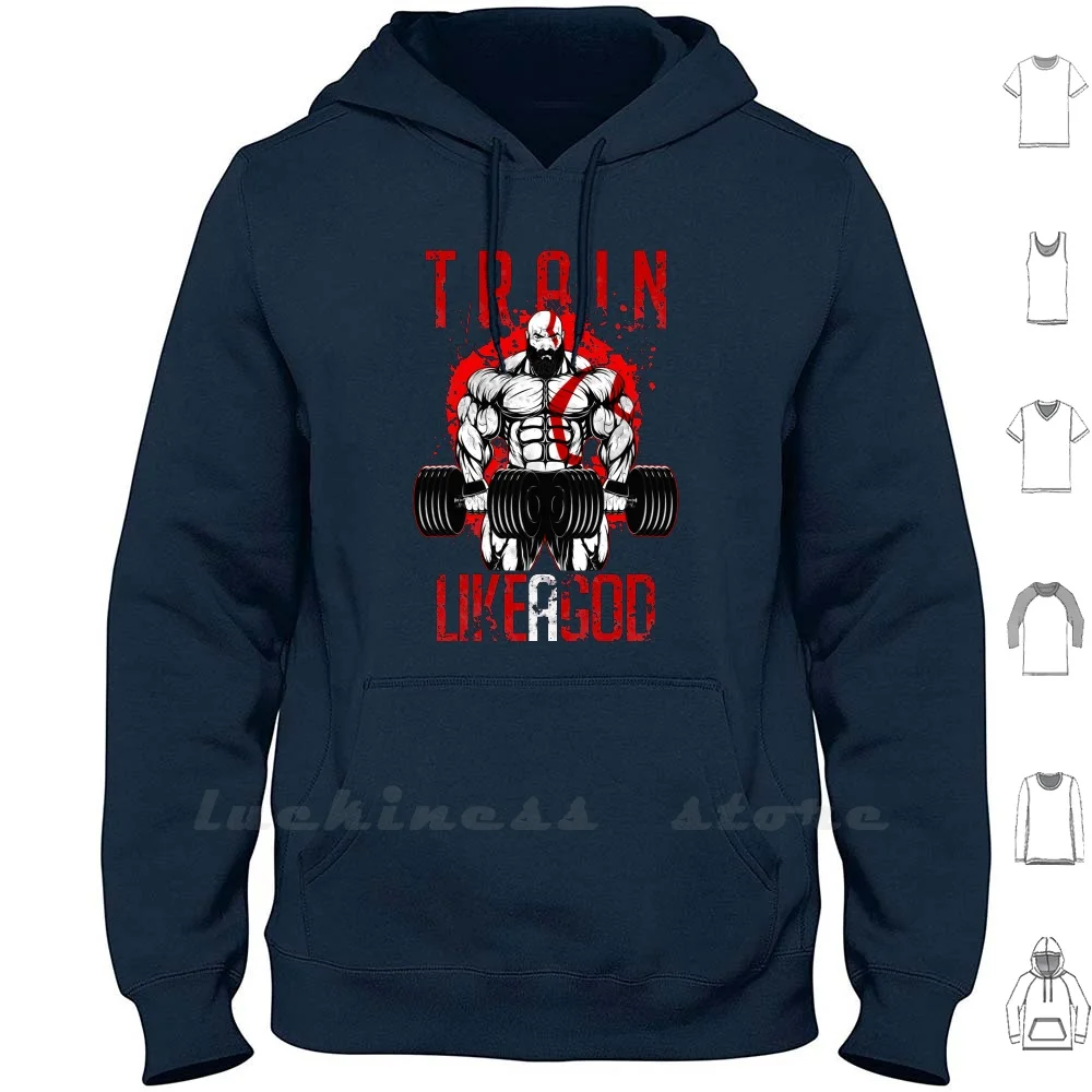

Train Like A God Hoodies Long Sleeve God Gods Kratos Zeus Greece Ghost Of God Of War Epic Cute Viking