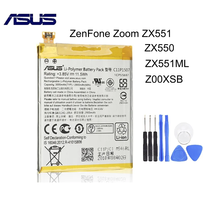 Оригинальный аккумулятор ASUS C11P1507 для телефона ZenFone Zoom ZX551 ZX550 ZX551ML Z00XSB 3000
