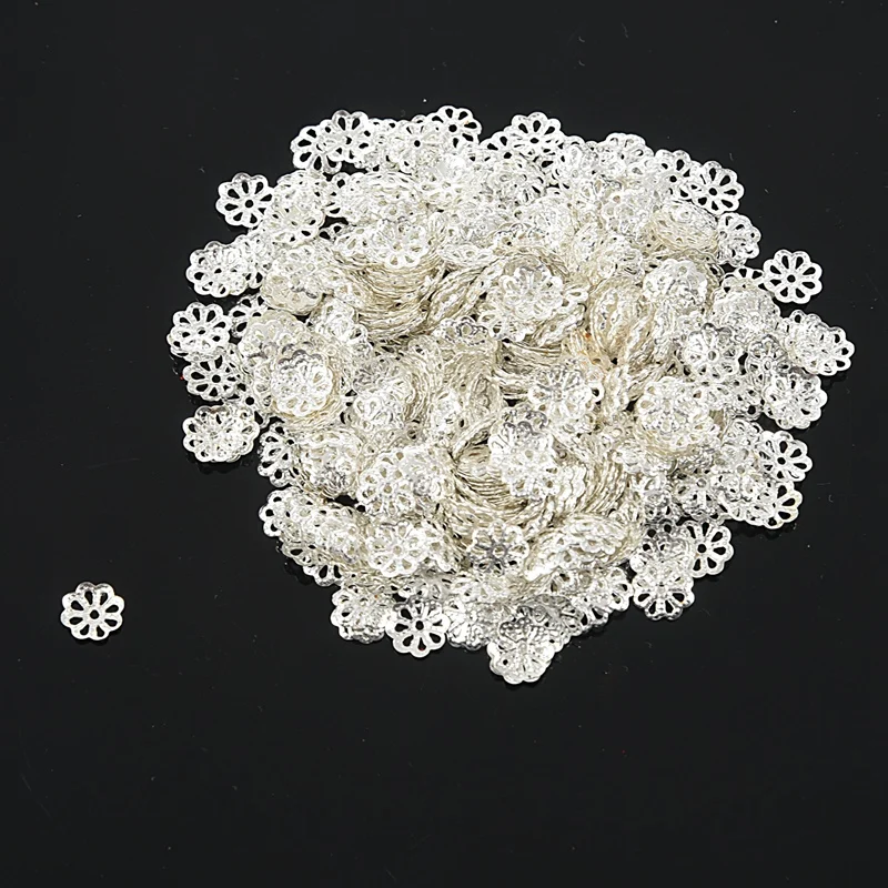 

Beautiful Bead 6mm Silver Tone Flower Bead Caps for Jewelry Making (About 500pcs)
