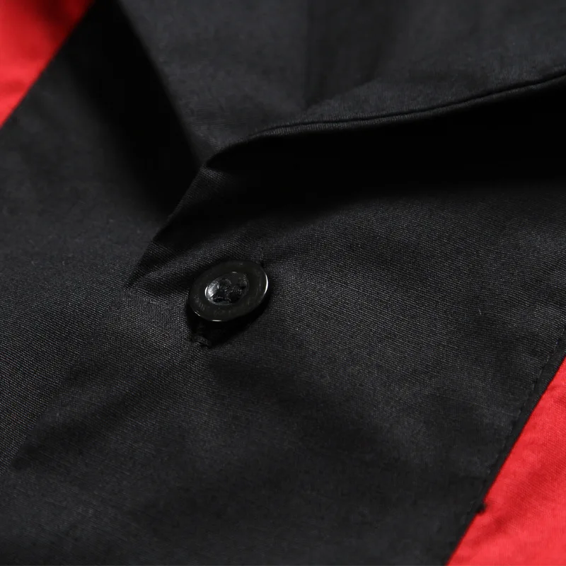 

New Color Contrast Stitching Men's Shirt Street Punk Hip Hop Men's Top