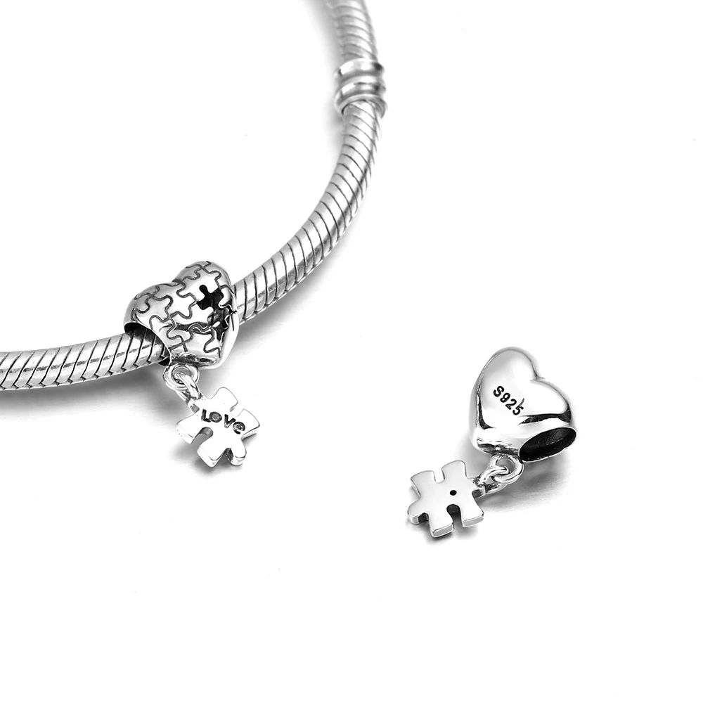 

925 Sterling Silver Love Gift Pendant Pendant Charms Bracelet Infinity Hearts Love Couple bead DIY Jewelry Making Berloque