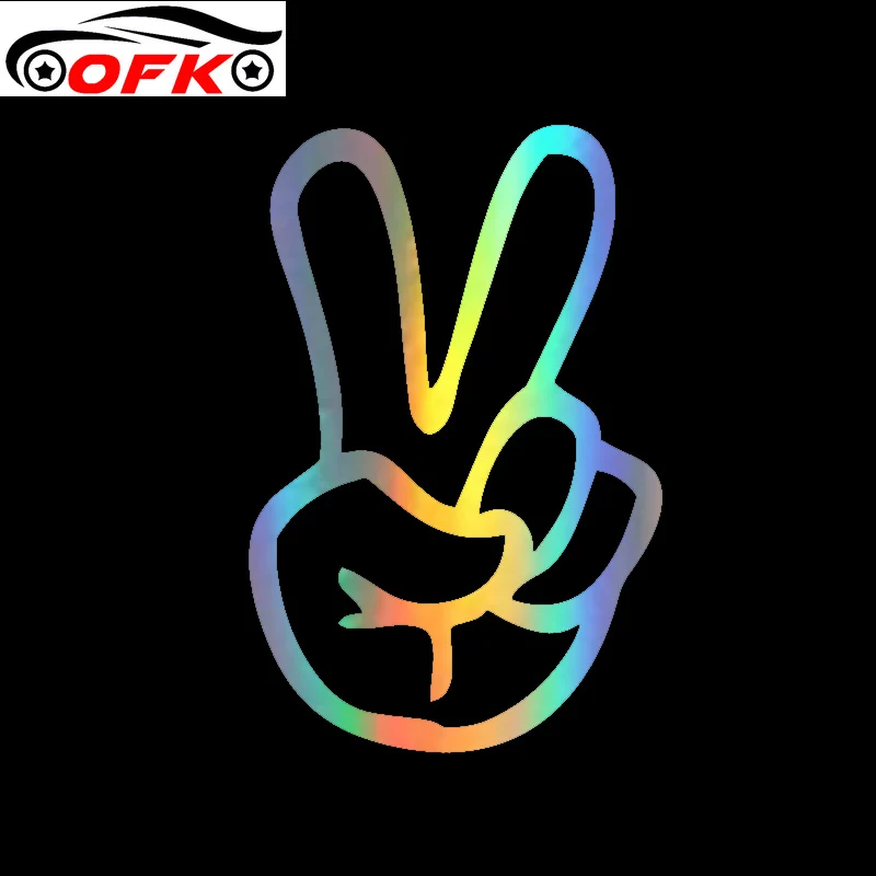 

Car Sticker Peace Sign Hand Decals Stickers on Decor Fingers Reflective Motorcycle