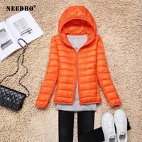 needbo womens down jacket hood brands plus size 6xl winter ultra light down jacket women high quality jacket woman hooded coat