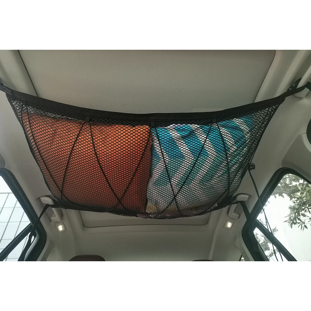 Black Mesh Storage Bag 90*65cm Net Car Roof Cargo Hanging | Автомобили и мотоциклы