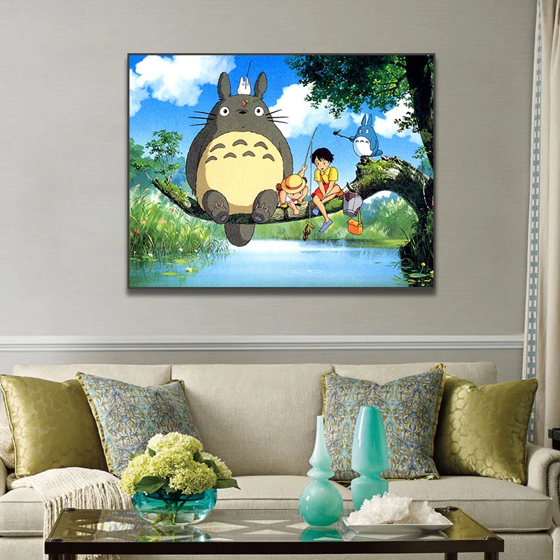 

Anime Poster Movie My Neighbor Totoro Miyazaki Vintage Poster Canvas Art Print Wall Painting Decor Picture Modern Room Decor