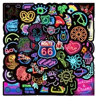 103050pcs package cartoon neon light personality graffiti stickers luggage laptop mobile phone removable waterproof decals
