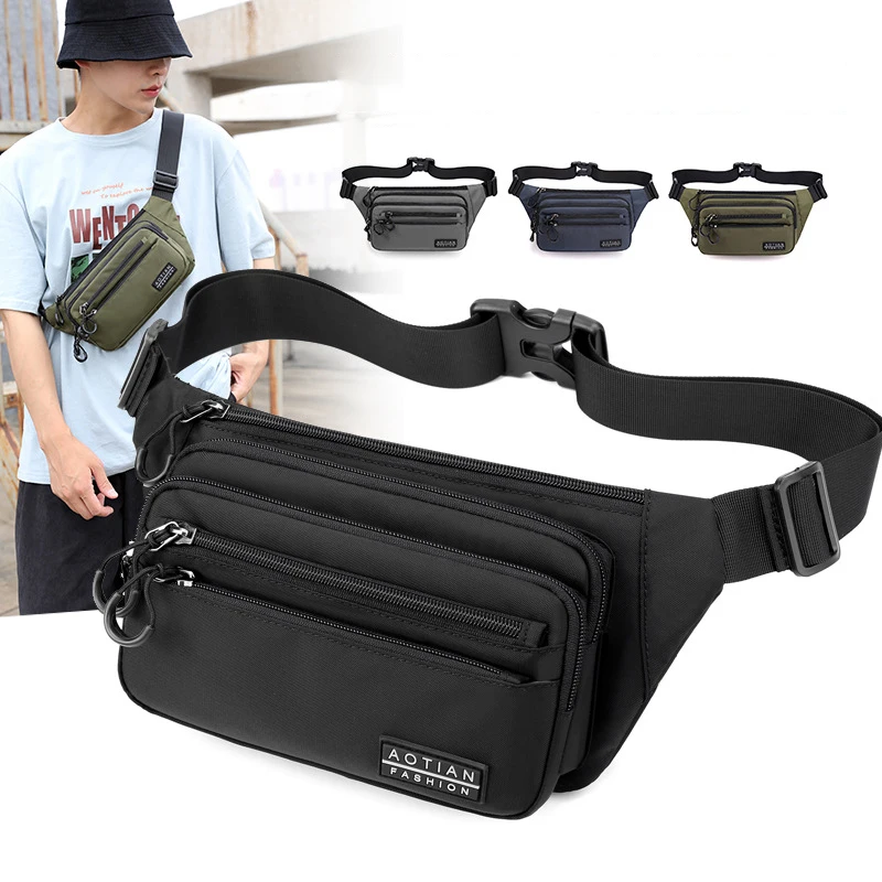 

Brand Nylon Waterproof Men's Waist Packs 2020 New Boy Outdoor Travel Waist Bag Unisex Chest Bag Storage Pocket Male Dropshipping