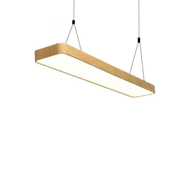 L60cm Имитация древесины офисная Подвесная лампа алюминиевая люстра коммерческое
