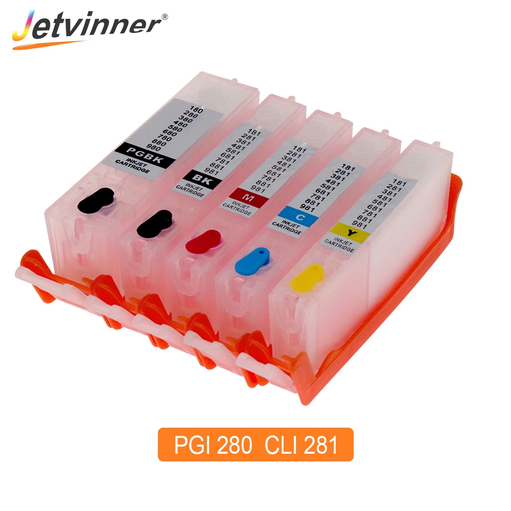 Jetvinner PGI 280 CLI 281 XXL многоразовый картридж для принтера Canon PIXMA TR7520 TR8520 TS8220 TS8320 TS6320 с