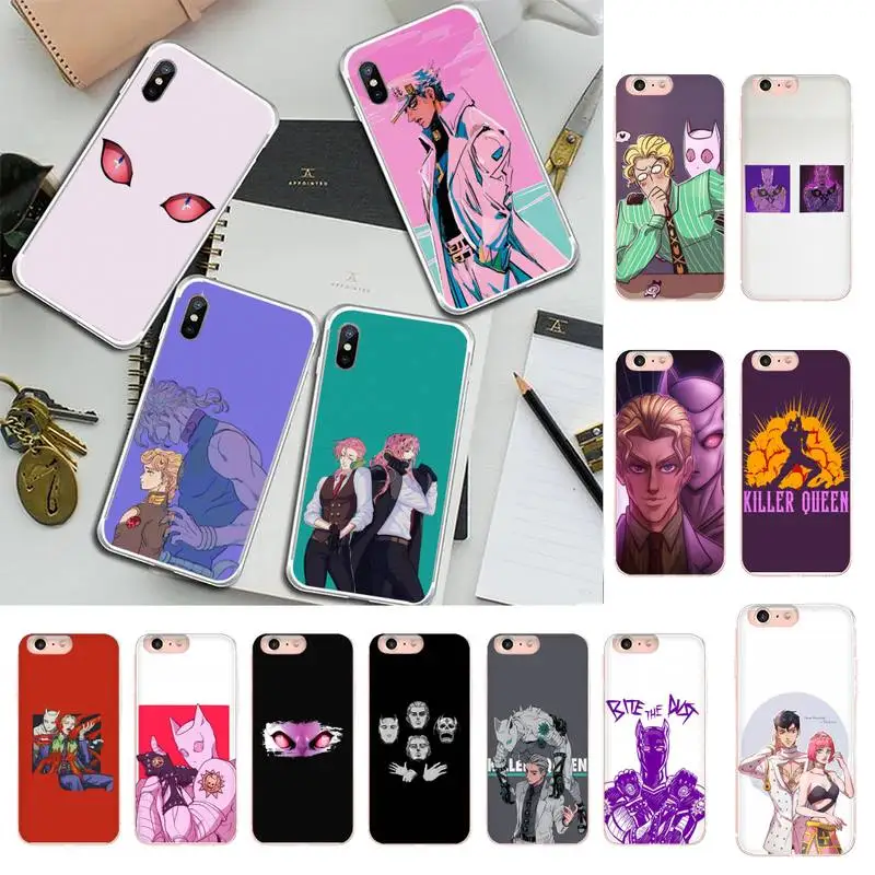 

Anime JoJo Killer Quee Phone Case For iPhone X XS MAX 6 6s 7 7plus 8 8 Plus 5 5S se 2020 11 12pro max xr Funda cases