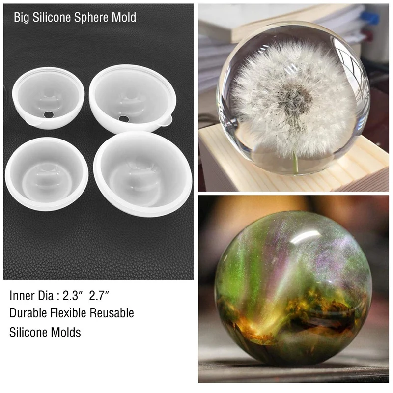 Круглые сферические формы из силиконовой смолы 8 шт пресс шариков эпоксидной для