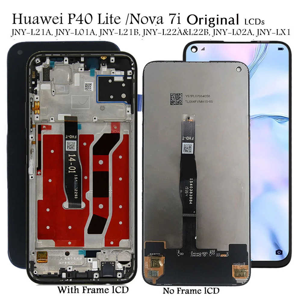 

Оригинальный дисплей для Huawei P40 Lite JNY-LX1, ЖК-дисплей, 10 дюймов, сенсорный экран для замены для Nova 7i JNY-LX2, P 40 Lite, ЖК-экран