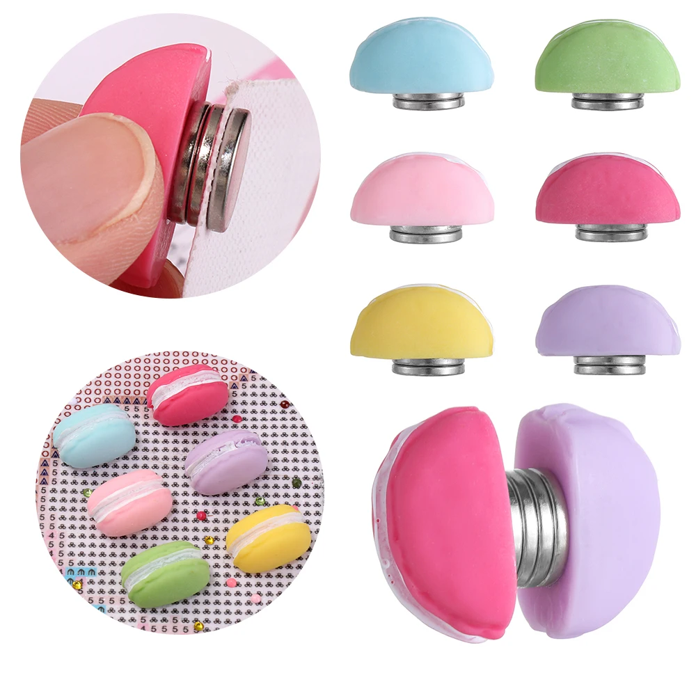 

New Fashion Macarons Diamond Painting Magnet Cover Minders DIY Cross Stitch Tools Parchment Paper Holder Crafts Accessories