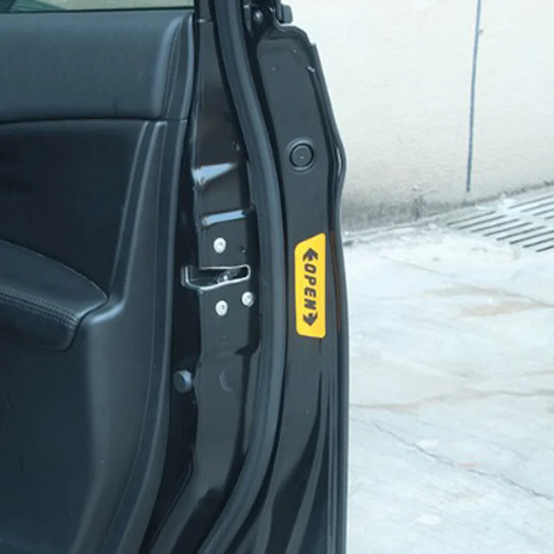 4Pcs/set Auto Stickers Reflective Tape Car Door OPEN Warning Sign Safety Tips Notice Decals Accessories Exterior | Автомобили и