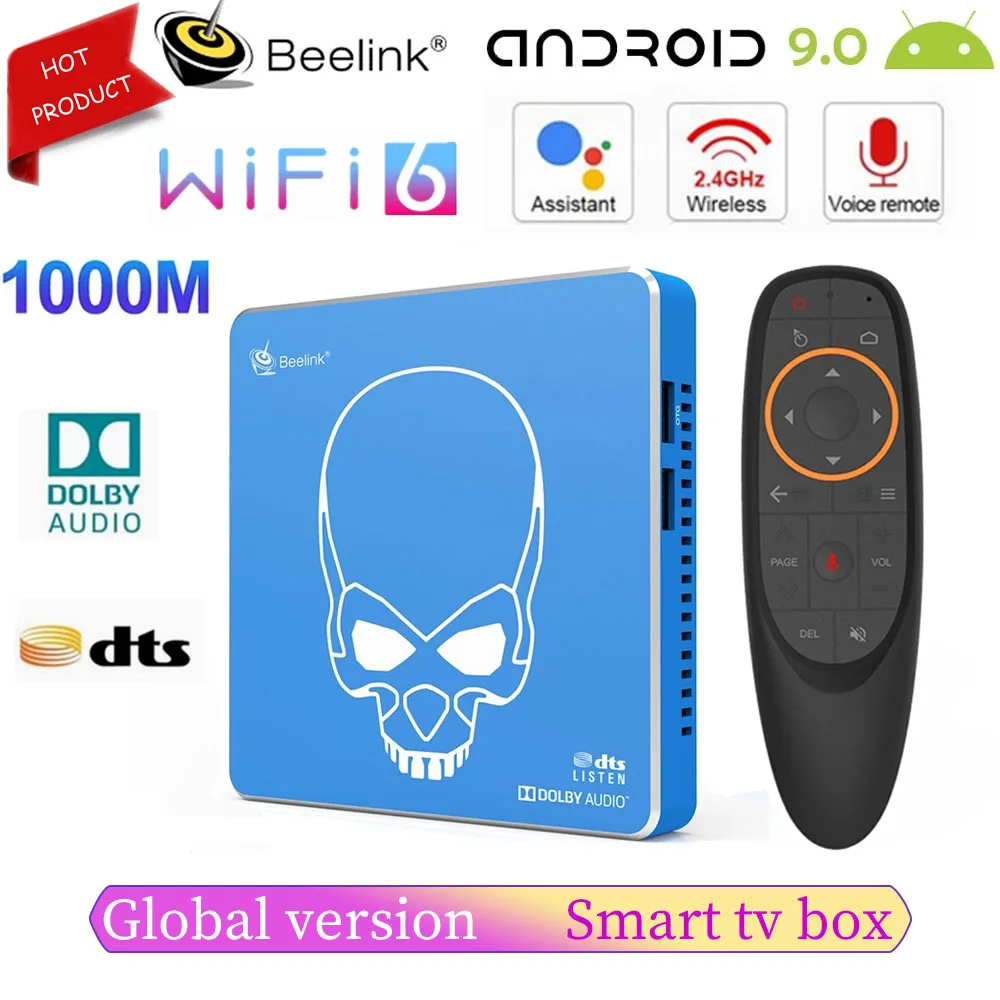 

Beelink GT King Pro Smart TV BOX Android 9.0 4K 4GB 64GB Amlogic S922X-H Quad Core WiFi6 Dolby Audio DTS Listen HD Android box