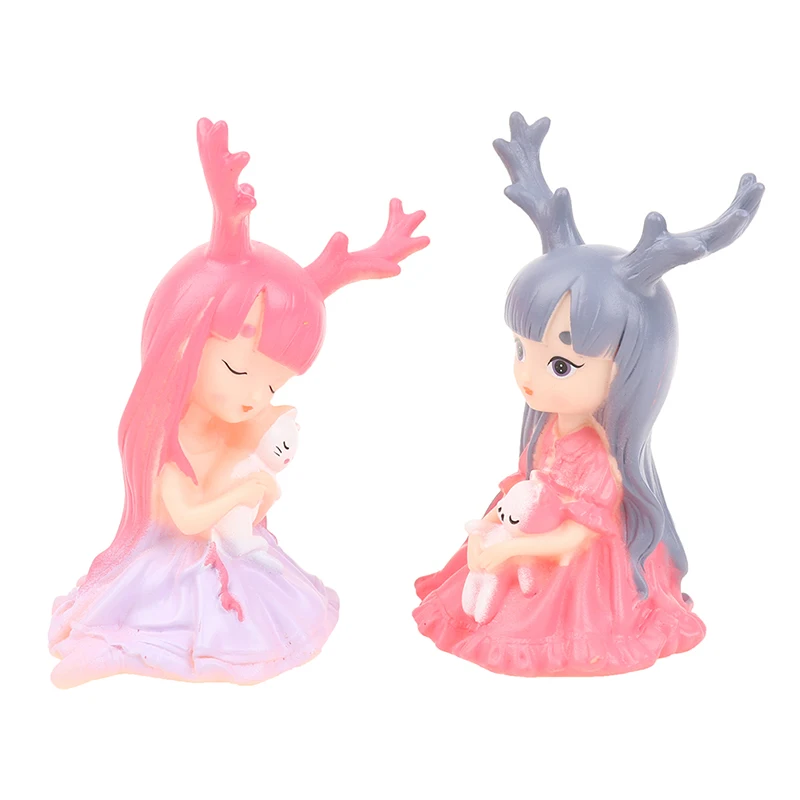 

Европейские искусственные миниатюры в виде оленя для девочек, красивые полимерные статуэтки для девочек, подарок для друзей, украшение для ...