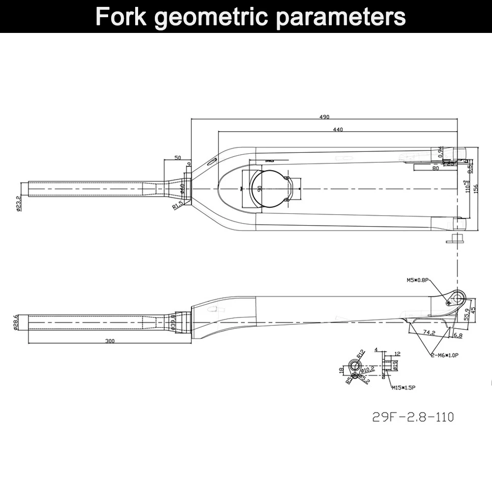 Вилка из углеродного волокна Spcycle 110x15 мм 29er Boost коническая жесткая вилка для