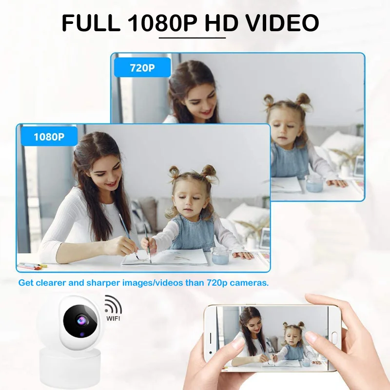 

HD 1080P Smart WiFi Camera Indoor Security Surveillance IP Camera Motion Detection Baby Pet Monitor CCTV PTZ 360 Kamera Home Cam