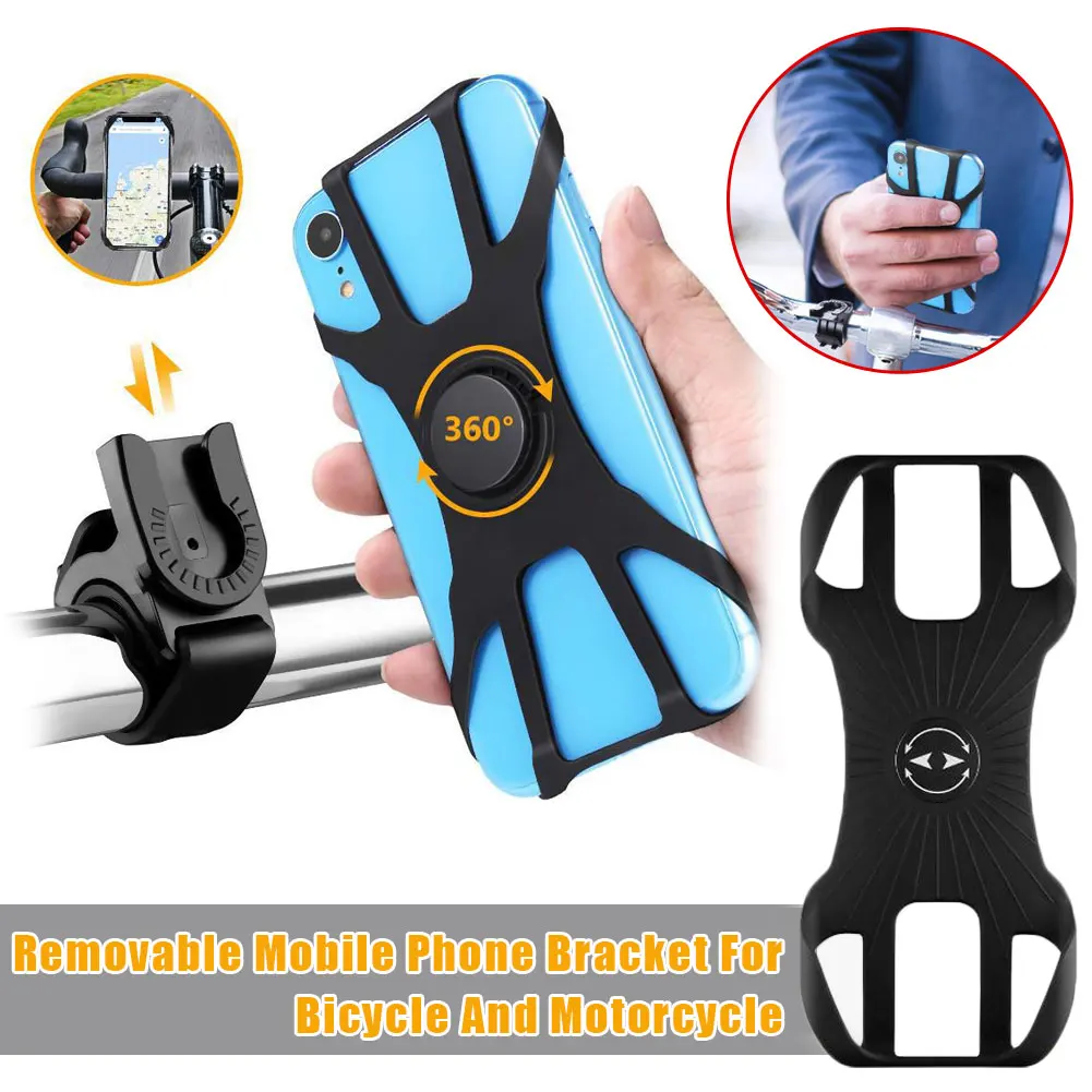 

360 Degree Removable Silicone Bicycle Racks Mobile Phone Holder Electric Vehicle Motorcycle Mobile Phone Navigation Bracket