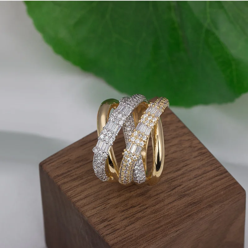 Невесты говорить роскошные женские палец кольцо с кубическим цирконием