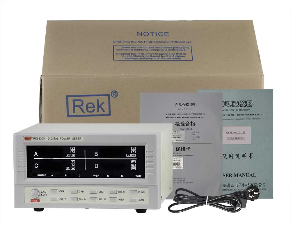 

New Upgrade Rek RK9830N High Measurement Accuracy Wide Range Single Phase Digital 3 Phase Analyzer Electric Power Meter