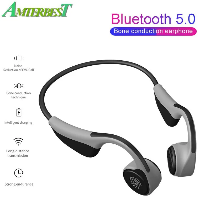 

Bluetooth-гарнитура AMTERBEST V9 с костной проводимостью, Беспроводные спортивные наушники, водонепроницаемая гарнитура PK Z8 для смартфонов