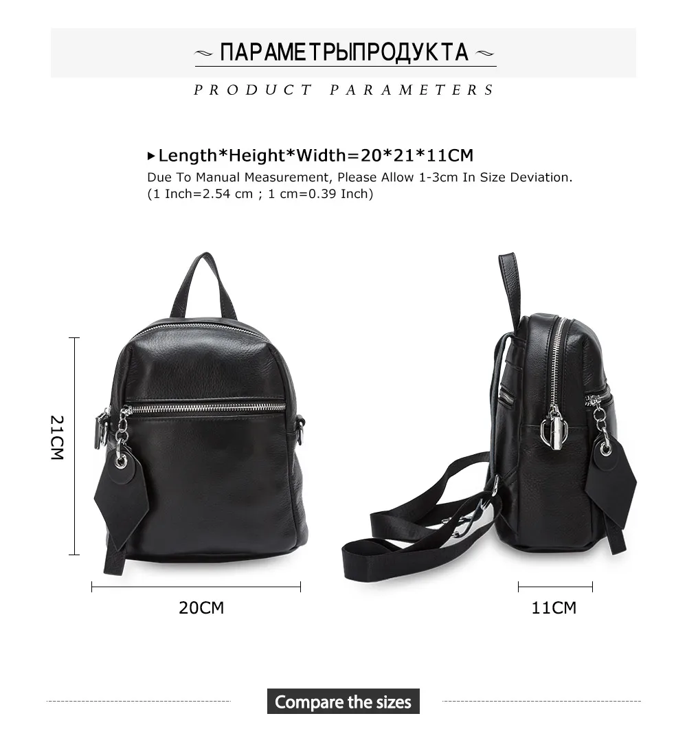 Zency Модный женский рюкзак из натуральной кожи, пляжный ранец, Большой Вместительный школьный ранец для девочек, черные маленькие дорожные сумки
