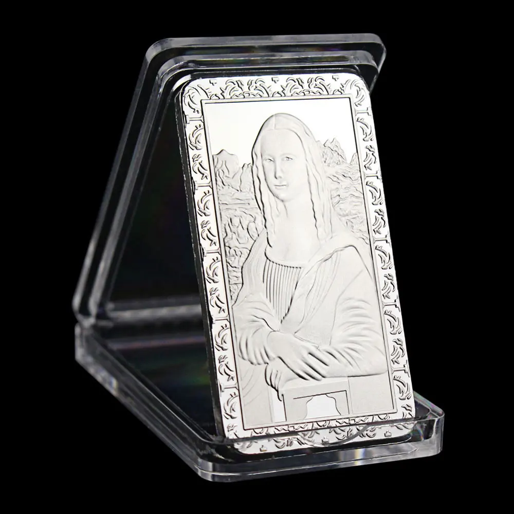 Коллекционная Серебряная позолоченная сувенирная монета Леонардо да Винчи Мона