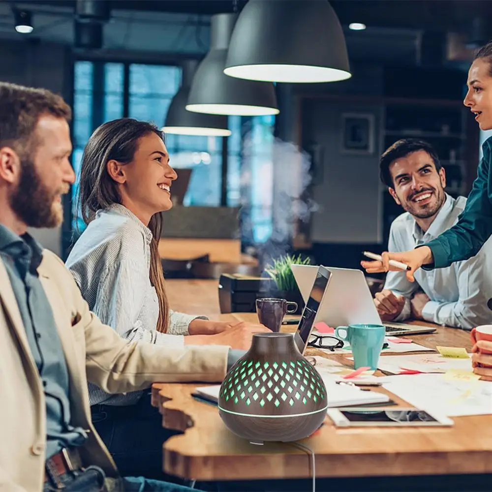 

New 400ml Wood Essential Oil Diffuser Ultrasonic USB Air Humidifier with 7 Color LED Lights remote control Office Home difusor