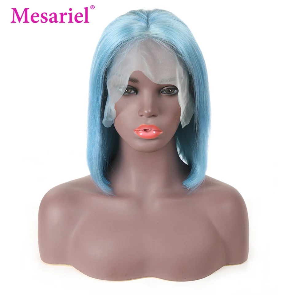Короткие парики Mesariel Bob на шнурках для черных женщин Remy 13x4 фронте человеческих