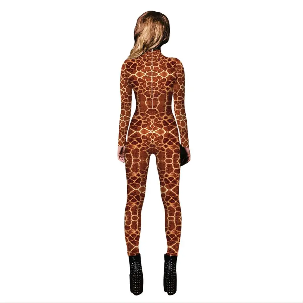 Halloween Costume for Women Giraffe Cosplay Jumpsuits Rompers Polyester Sporting Playsuits Gymn Overall | Тематическая одежда и