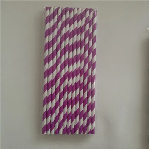 stripe deep purple 25 шт. золотистого и серебряного цвета, в форме сердца, звезды, фольги, в полоску, бумажные соломинки для детей, дня рождения, свадьбы, вечеринки, для детского душа, для украшения мероприятий, для питья - Цвет: stripe deep purple