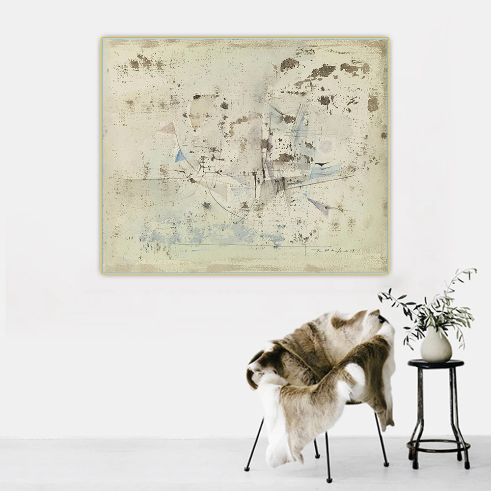 

Citon Zao Wou-Ki《15-02-50》Canvas Art Oil Painting Abstract Artwork Poster Picture Backdrop Modern Wall Decor Home Decoration