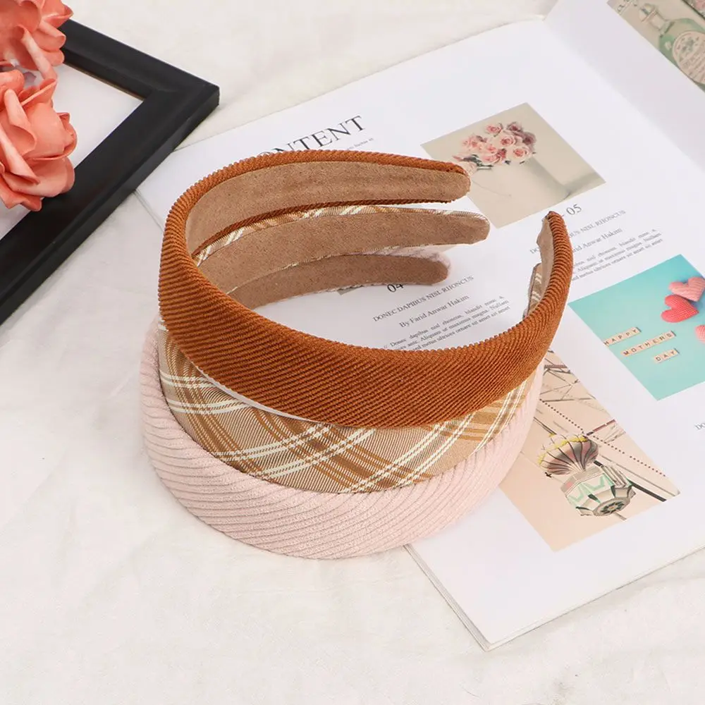 

Wild Wide Brimmed Korean Lattice Women Headband Hair Accessories Hair Hoop Fabric