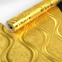 luxury geometric striped gold foil wallpaper for living room bedroom ceiling metallic glitter wall paper covering pvc waterproof