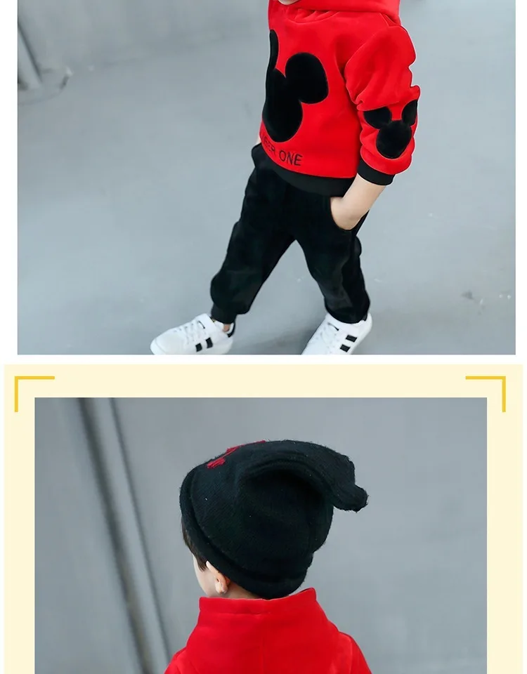 Kids Tracksuit Boys Casual Clothes Set Costume Mickey mouse Sport Suit for Girl Teen Long Sleeve Sweatshirt Hoodies Pant
