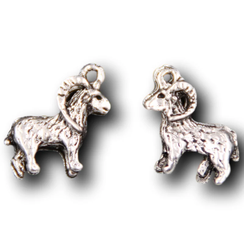 10pcs Silver Plated 12 Zodiac Animal-Sheep Amulet Pendant DIY Charm Bracelet Necklace Jewelry Craft Making 19*20mm A176 | Украшения и