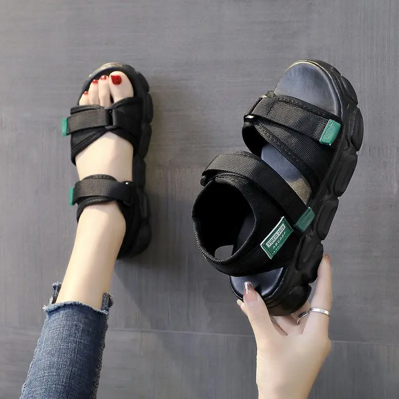 

Shallow Mouth Multicolored Sandals Muffins shoe Clogs Wedge Increasing Height 2021 Summer High Heels Sale Of Women's Shoes Flat