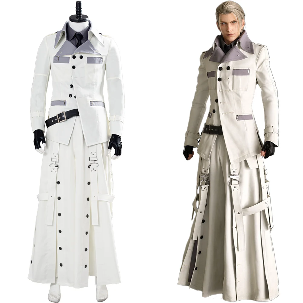 

Костюм для косплея последний Фэнтези VII Руфус шинра, куртка, наряд, белая униформа, нарядное платье для Хэллоуина для мужчин и женщин