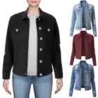 2021 Модные женские джинсовые куртки унисекс Облегающая джинсовая куртка на пуговицах Кардиган Верхняя одежда Пальто с длинным рукавом женская одежда Топ