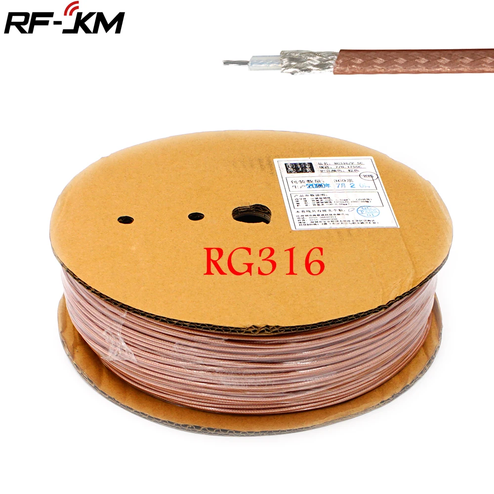 

RG316 cable RF coaxial cable 2.5mm 50 Ohm Low Loss for crimp connector