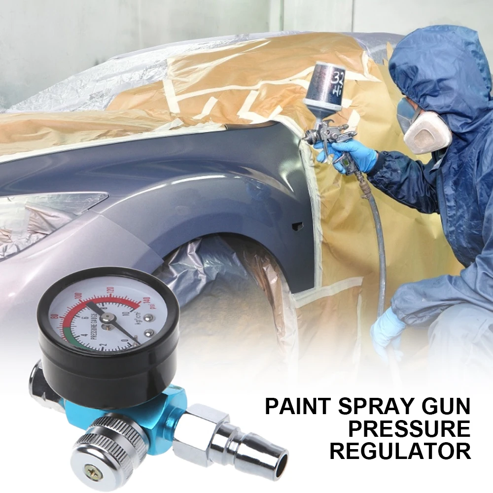 

1/4" Air Pressure Regulator Spray Paint Gun Air Pressure Gauge Pneumatic Tool G1/4" Thread Port Air Regulator 0-10BAR 0-140PSI