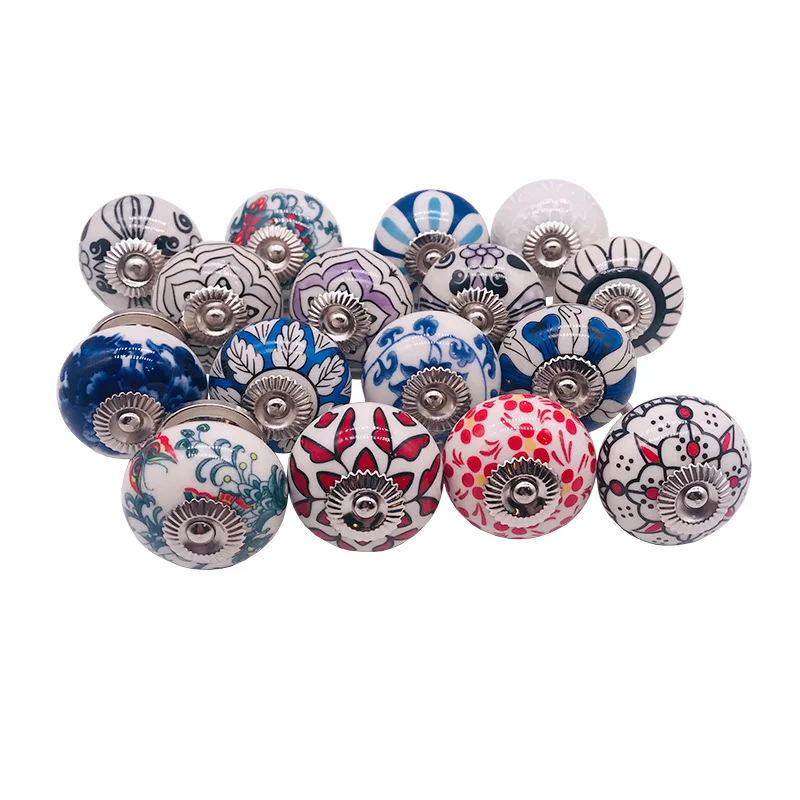 1PC Vintage Ceramic Door Knob Shabby Wardrobe Cabinet Drawer Pull Kitchen Handle Retro colorful Cupboard | Обустройство дома